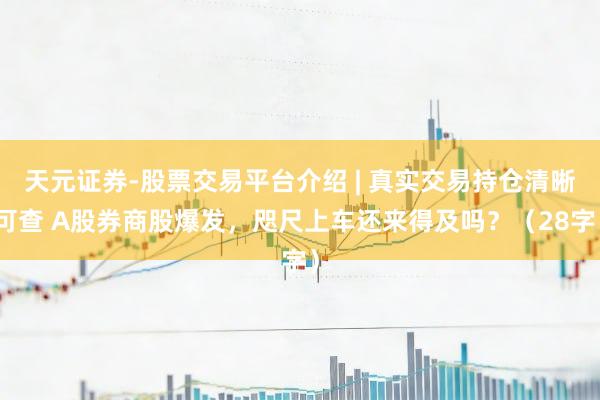 天元证券-股票交易平台介绍 | 真实交易持仓清晰可查 A股券商股爆发，咫尺上车还来得及吗？（28字）