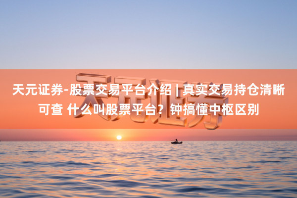 天元证券-股票交易平台介绍 | 真实交易持仓清晰可查 什么叫股票平台？钟搞懂中枢区别
