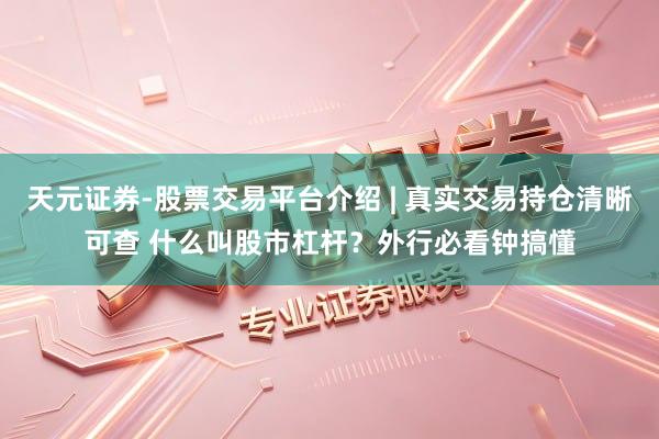 天元证券-股票交易平台介绍 | 真实交易持仓清晰可查 什么叫股市杠杆？外行必看钟搞懂