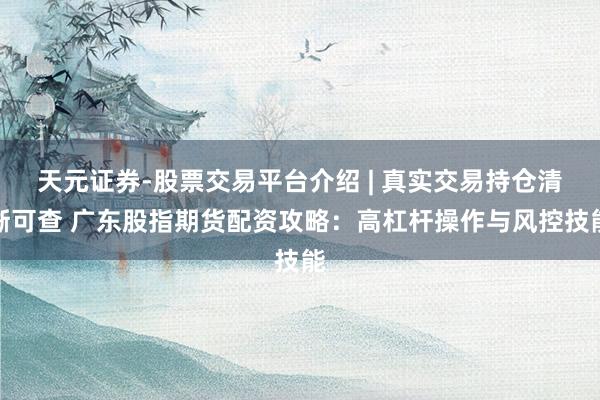 天元证券-股票交易平台介绍 | 真实交易持仓清晰可查 广东股指期货配资攻略：高杠杆操作与风控技能