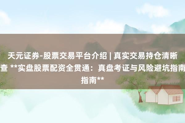 天元证券-股票交易平台介绍 | 真实交易持仓清晰可查 **实盘股票配资全贯通：真盘考证与风险避坑指南**