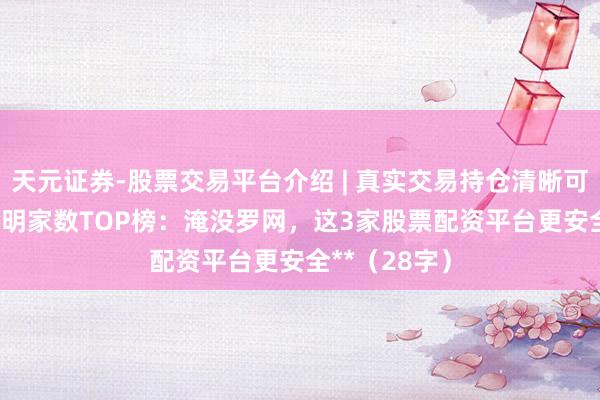 天元证券-股票交易平台介绍 | 真实交易持仓清晰可查 **配资闻明家数TOP榜：淹没罗网，这3家股票配资平台更安全**（28字）